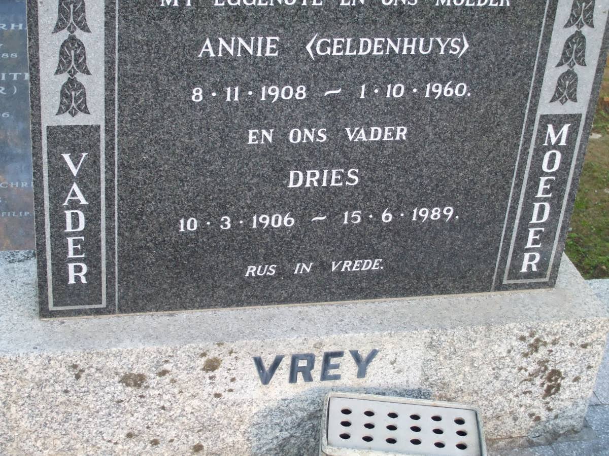 VREY Dries 1906-1989 &amp; Annie GELDENHUYS 1908-1960