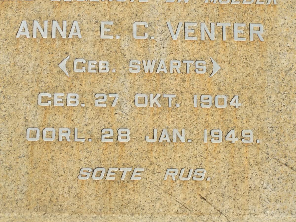 VENTER Anna E.C. nee SWARTS 1904-1949