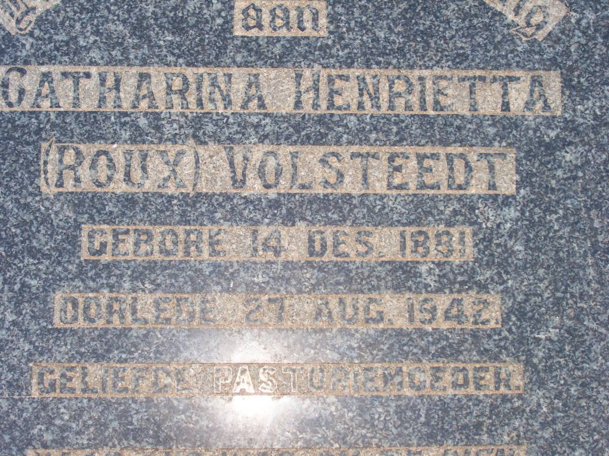 VOLSTEEDT Johannes Albertus Roux 1874-1946 &amp; Catherina Henrietta ROUX 1881-1942