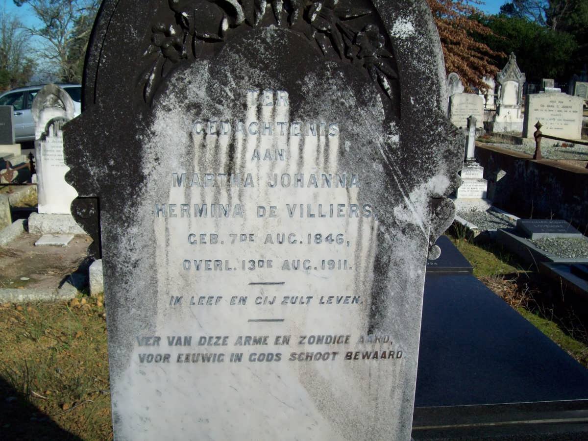 VILLIERS Martha Johanna Hermina, de 1846-1911