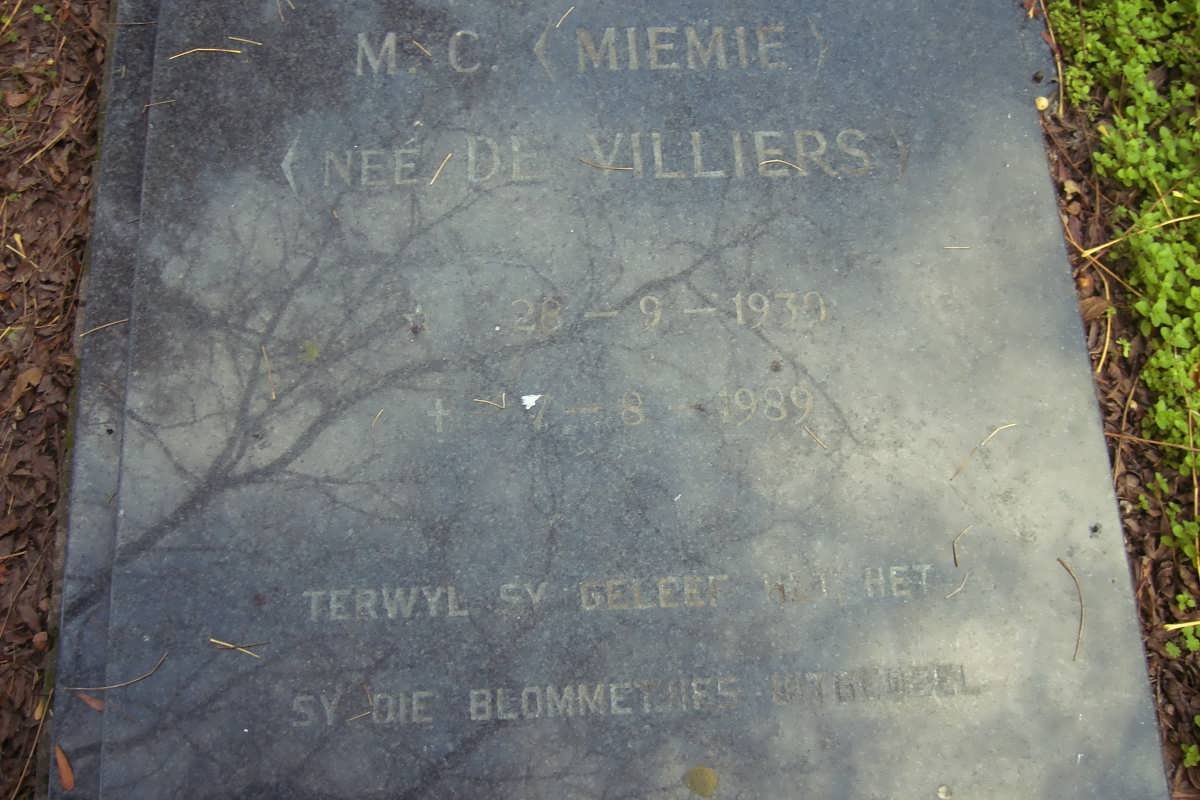 VILLIERS M.C., de 1939?-1989