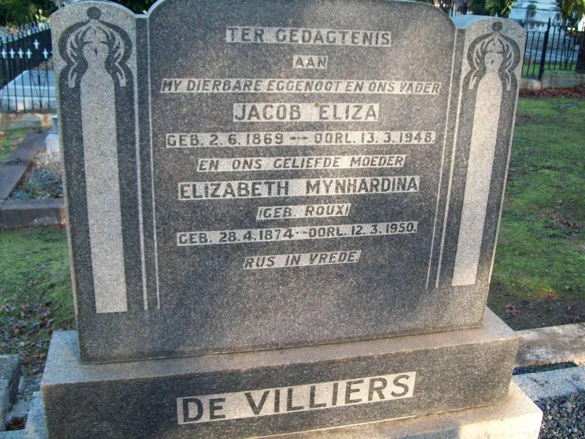 VILLIERS Jacob Eliza, de 1869-1948 &amp; Elizabeth Mynhardina ROUX 1874-1950