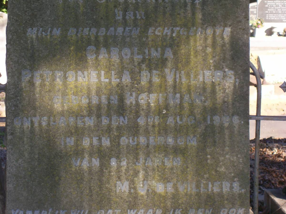 VILLIERS Carolina Petronella, de nee HOFFMAN -1926