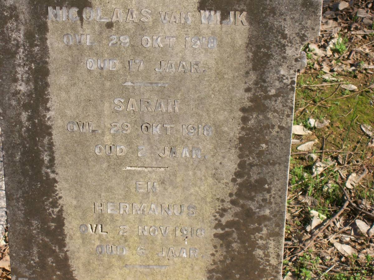 WIJK Nicolaas, van -1918 :: VAN WIJK Sarah -1918 :: VAN WIJK Hermanus -1918