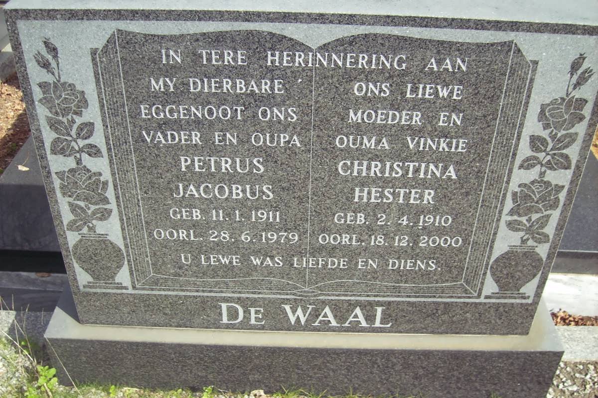 WAAL Petrus Jacobus, de 1911-1979 &amp; Christina Hester 1910-2000
