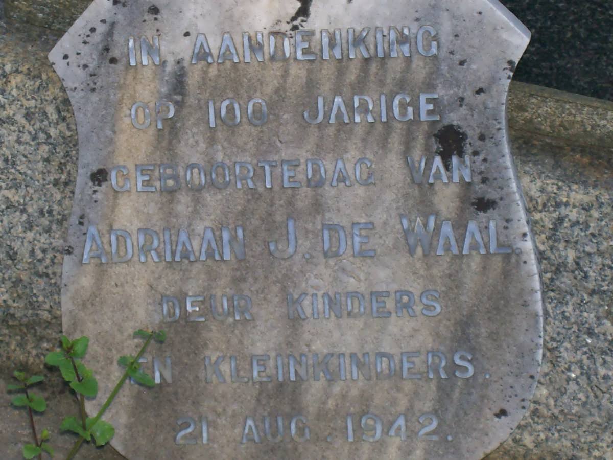 WAAL Adriaan Jacobus, de 1842-1921 &amp; Sophia EKSTEEN 1850-1932