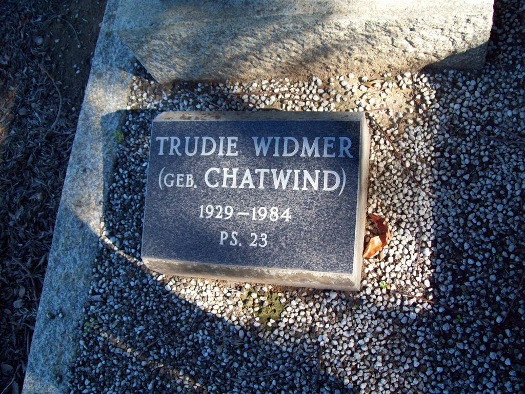 WIDMER Trudie nee CHATWIND 1929-1984