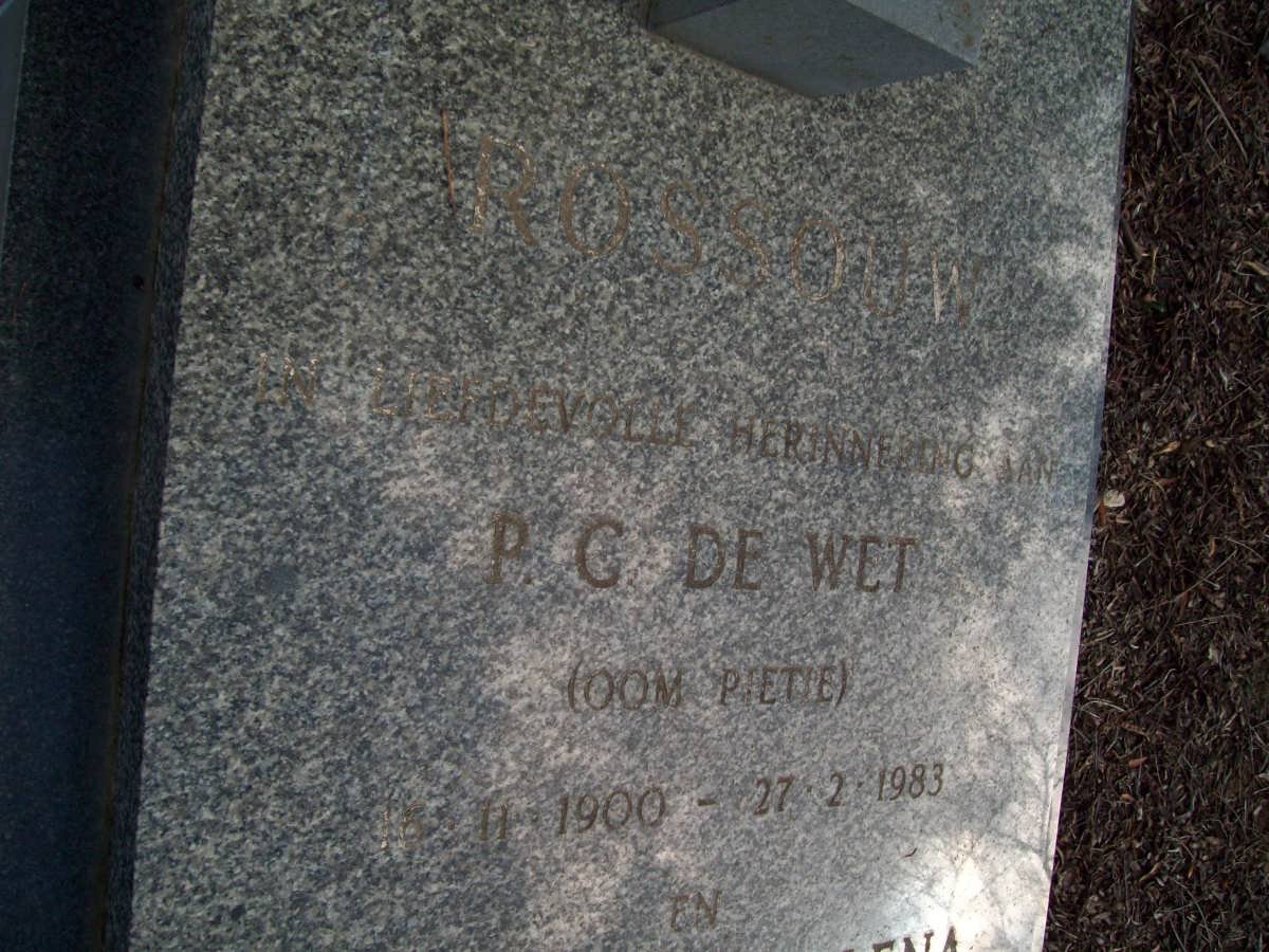 WET P.G., de 1900-1983