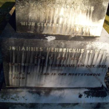 WET Johannes Hendrickus, de 1872-1922