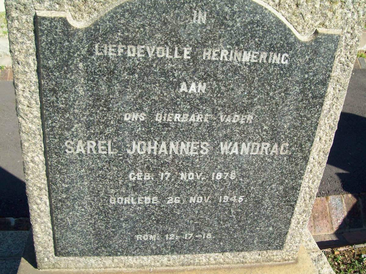 WANDRAG Sarel Johannes 1876-1945