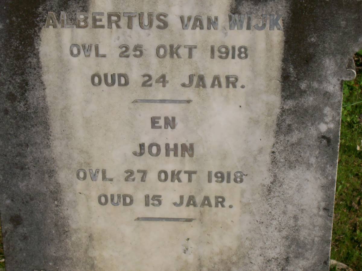 WIJK Albertus, van -1918 :: VAN WIJK John -1918