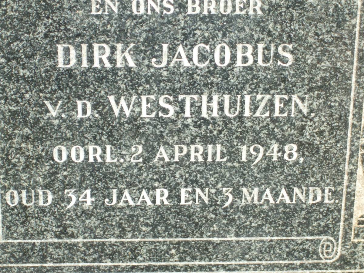 WESTHUIZEN Dirk Jacobus, van der -1948