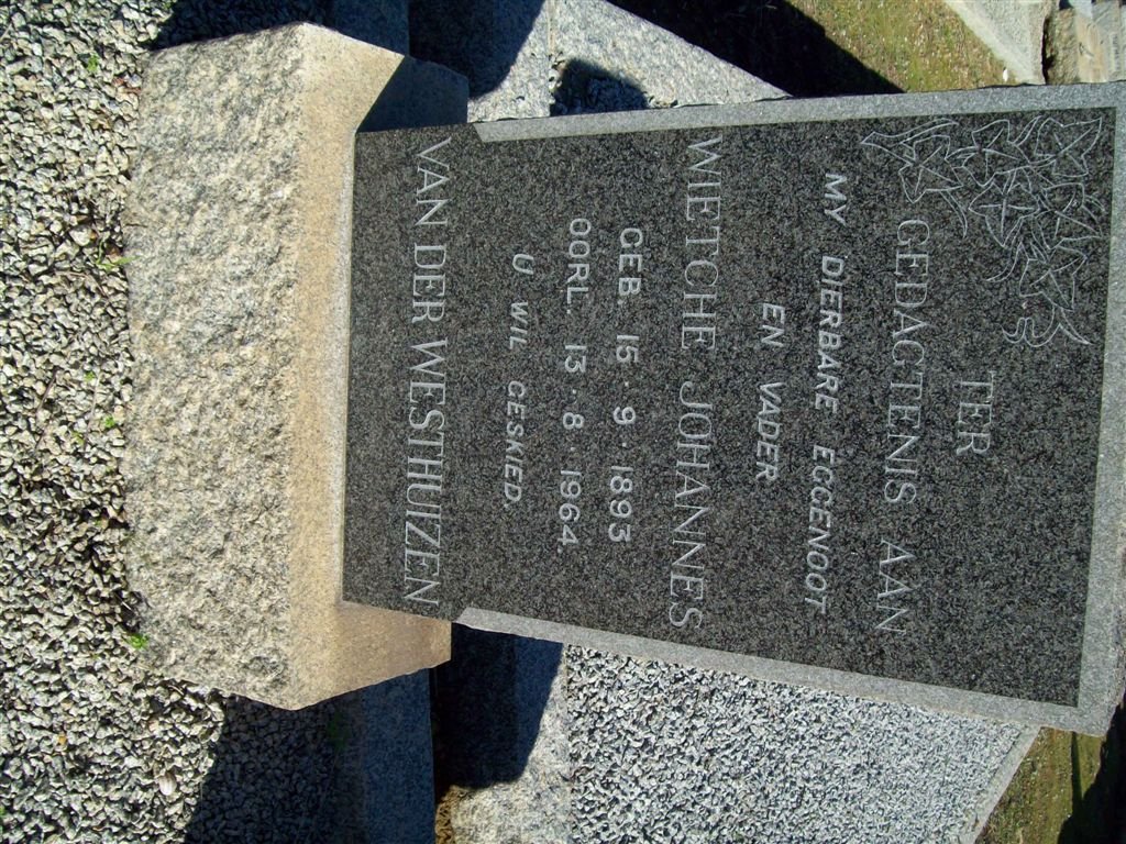 WESTHUIZEN Wietche Johannes, van der 1893-1964