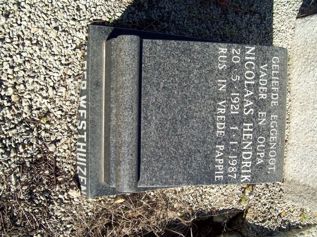 WESTHUIZEN Nicolaas Hendrik, van der 1921-1987