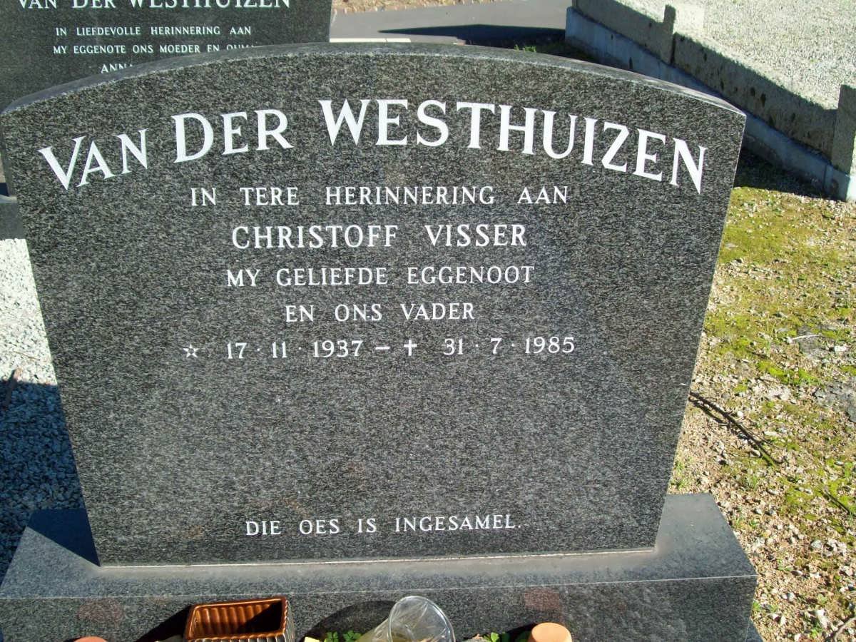 WESTHUIZEN Christoff Visser, van der 1937-1985