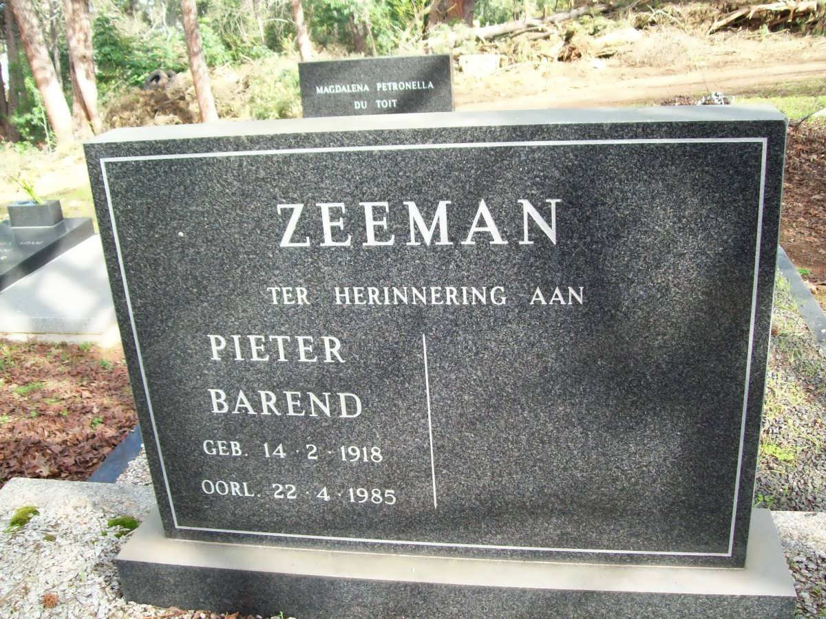 ZEEMAN Pieter Barend 1918-1985