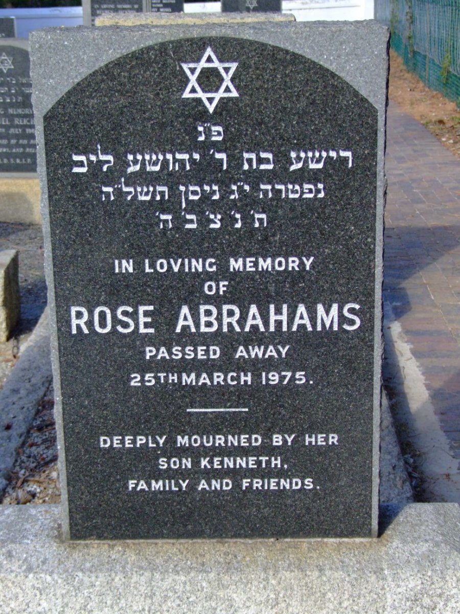 ABRAHAMS Rose -1975