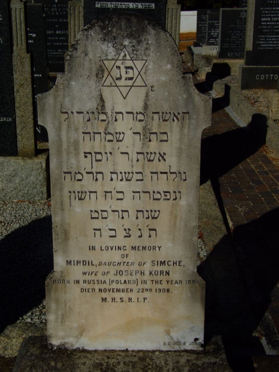 KORN Mindil nee SIMCHE 1884-1908