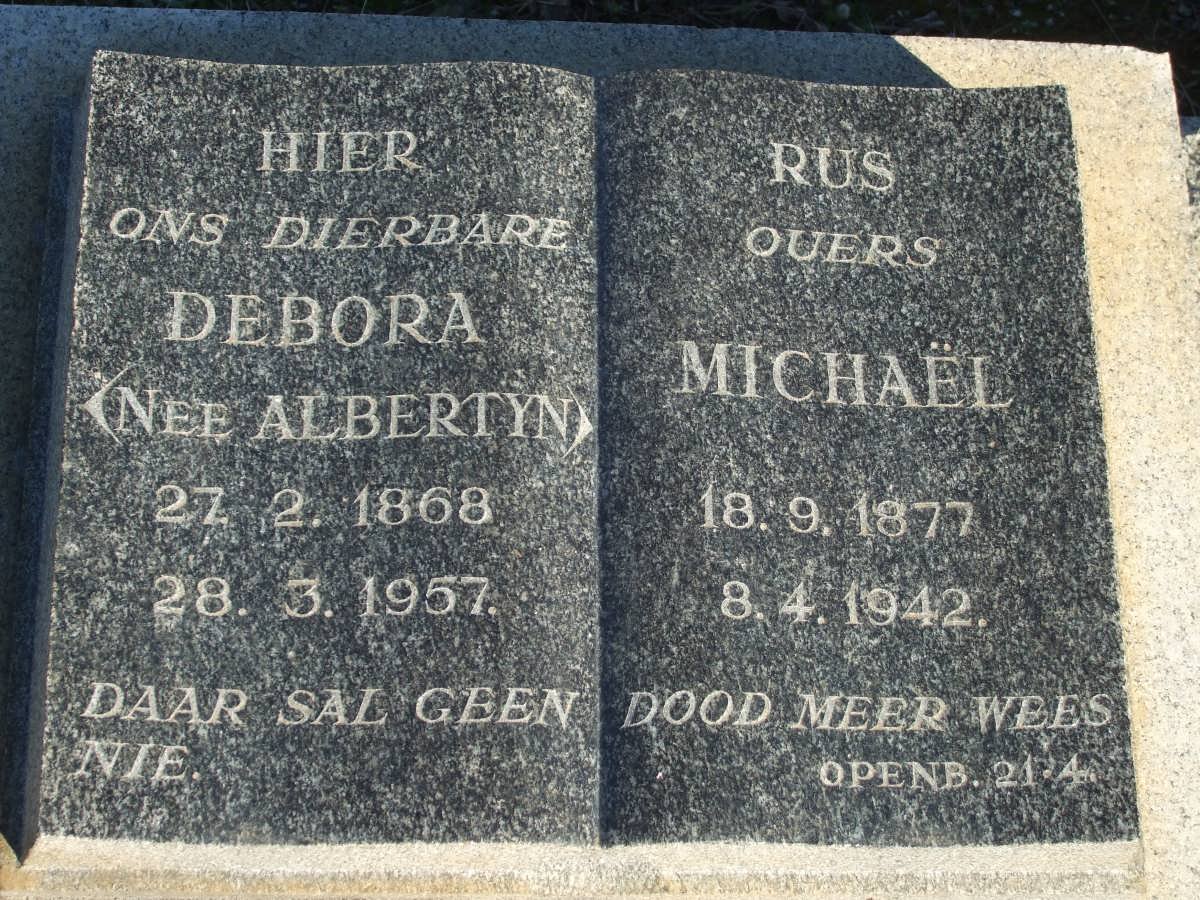 ? Michael 1877-1942 &amp; Debora ALBERTYN 1868-1957