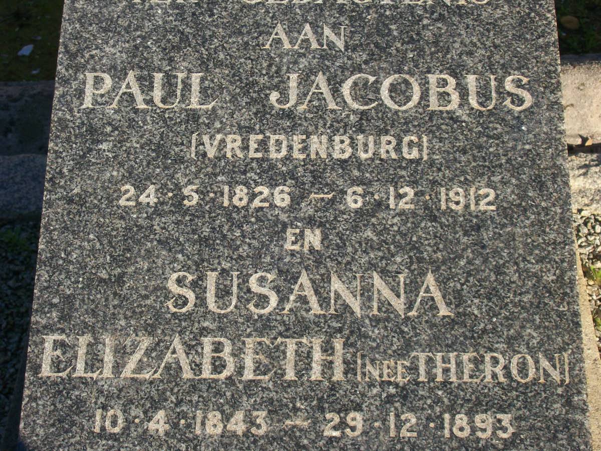 ? Paul Jacobus 1826-1912 &amp; Susanna Elizabeth THERON 1843-1893