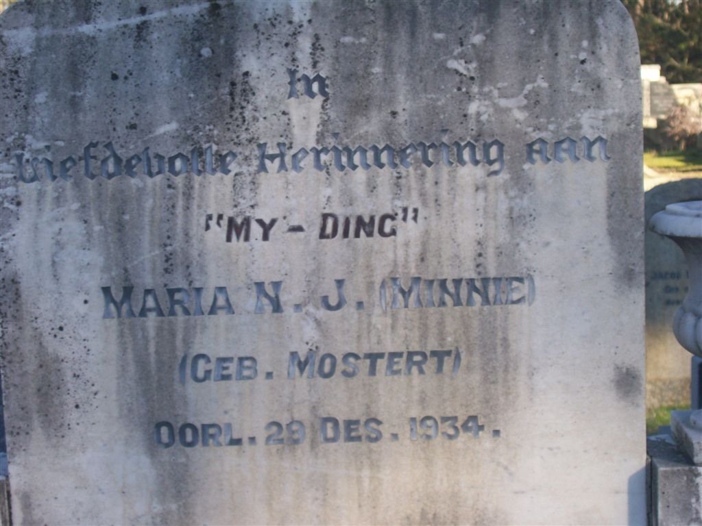 ? Maria N.J. nee MOSTERT -1934