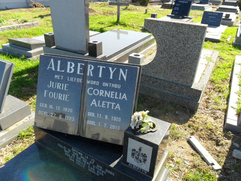 ALBERTYN Jurie Fourie 1926-1993 &amp; Cornelia Aletta 1928-2010