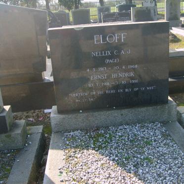 ELOFF Ernst Hendrik 1918-1991 &amp; Nellix C.A.J. PAGE 1913-1968