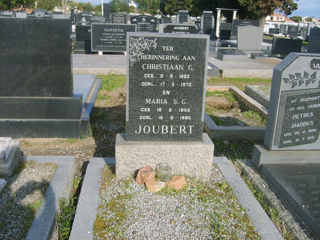 JOUBERT Christiaan G. 1893-1972 &amp; Maria S.G. 1906-1980
