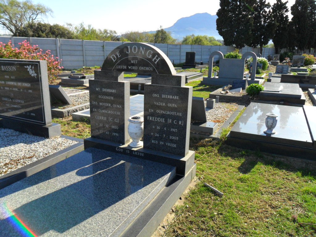 JONGH F.C.R., de 1915-2003 &amp; C.G. 1920-1991