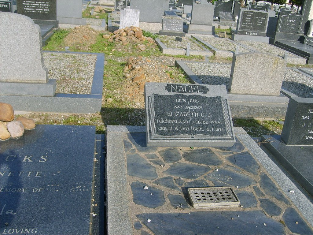 NAGEL Elizabeth C.J. formerly GROBBELAAR nee DE WAAL 1907-1975