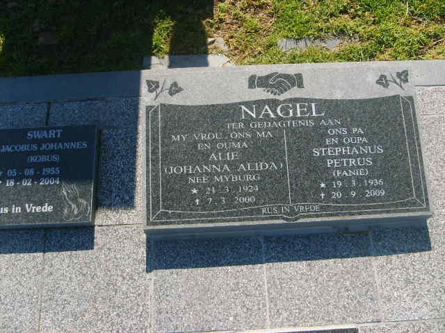 NAGEL Stephanus Petrus 1936-2009 &amp; Johanna Alida MYBURGH 1924-2000