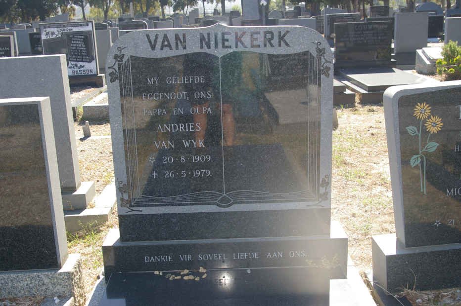 NIEKERK Andries van Wyk, van 1909-1979