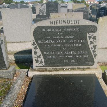 NIEWOUDT Magdalena Maria nee MELLET 1873-1965 :: NIEWOUDT Magdalena Aletta Maria 1907-1992