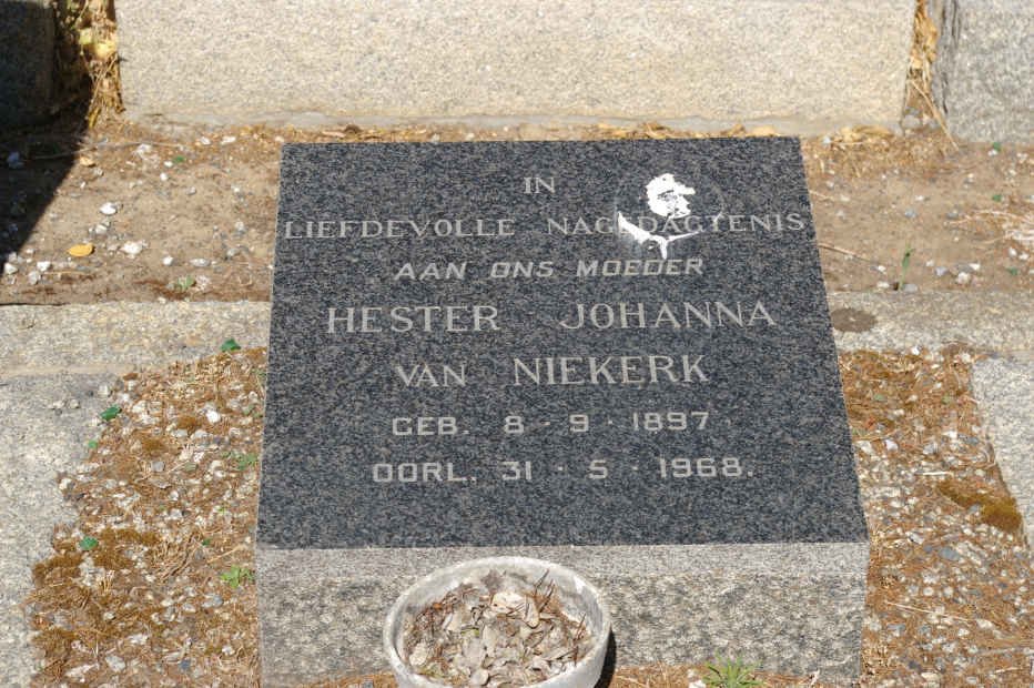 NIEKERK Hester Johanna, van 1897-1968