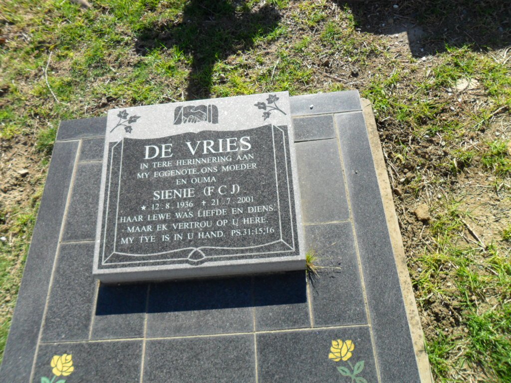 VRIES F.C.J., de 1936-2001