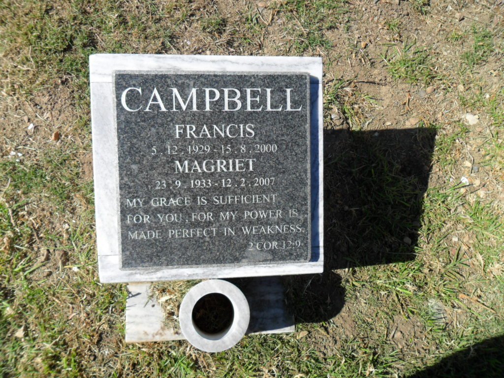 CAMPBELL Francis 1929-2000 &amp; Margriet 1933-2007