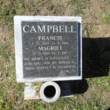 CAMPBELL Francis 1929-2000 &amp; Margriet 1933-2007