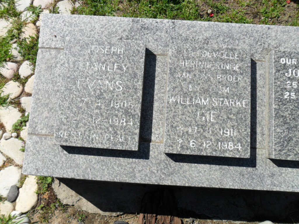 EVANS Joseph Stanley 1905-1984 :: GIE William Starke 1911-1984