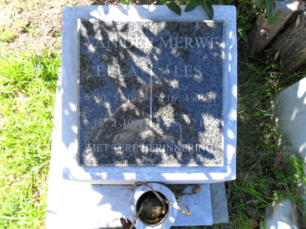 MERWE Les, van der 1921-1998 &amp; Ella 1928-1998