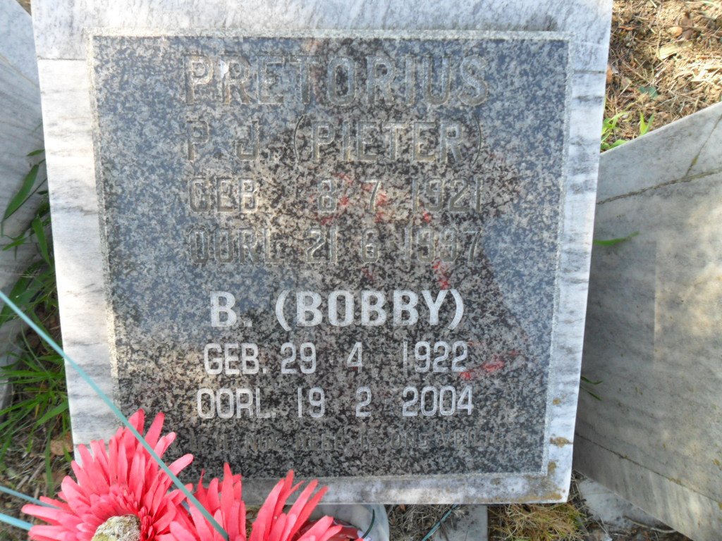 PRETORIUS P.J. 1921-1997 &amp; B. 1922-2004