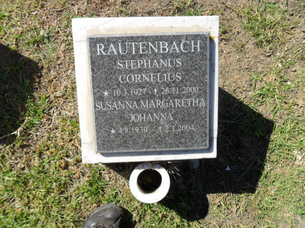 RAUTENBACH Stephanus Cornelius 1927-2000 &amp; Susanna Margaretha Johanna 1930-2004