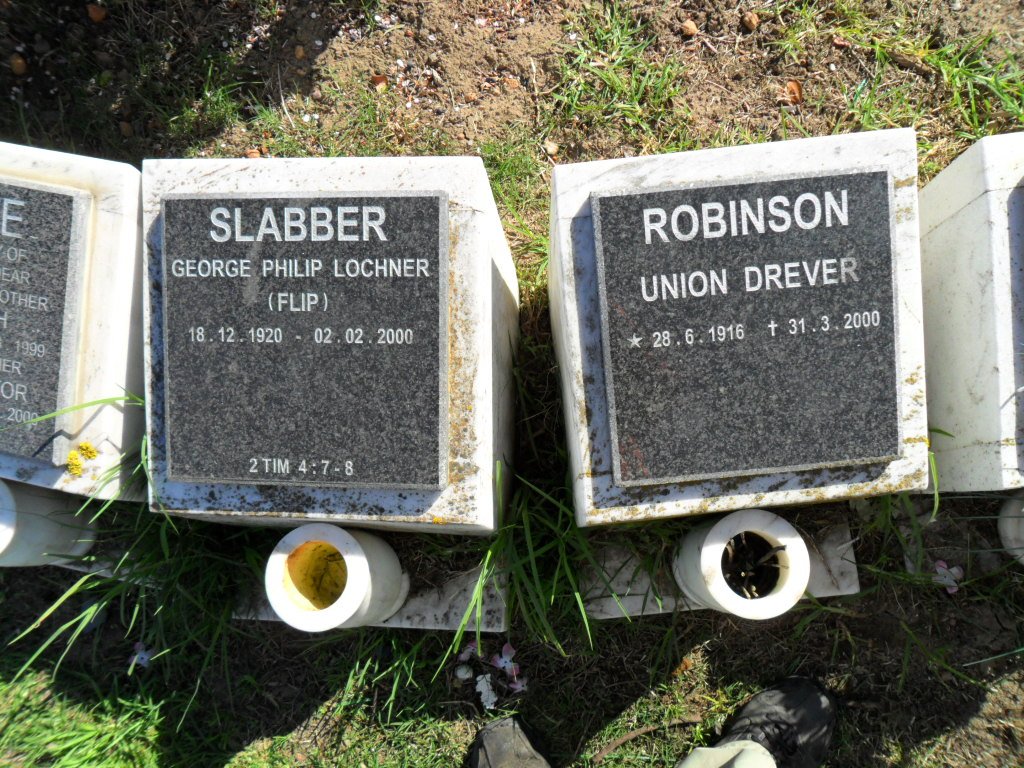 SLABBER George Philip Lochner 1920-2000 :: ROBINSON Union Drever 1916-2000