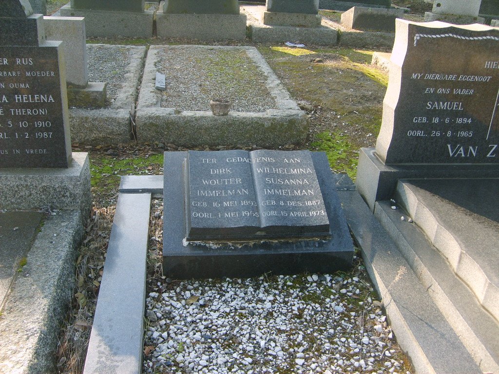 IMMELMAN Dirk Wouter 1893-1965 &amp; Wilhelmina Susanna 1887-1973