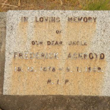 ACKROYD Frederick 1878-1959