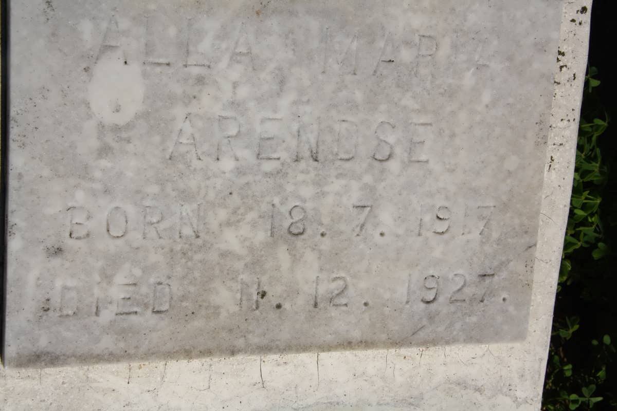 ARENDSE Alla Maria 1917-1927