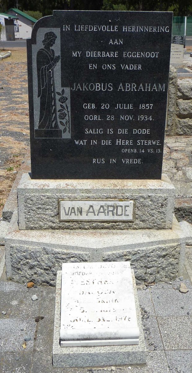 AARDE Jakobus Abraham, van 1857-1934 &amp; Hester Jacoba BRINK 1879-1976