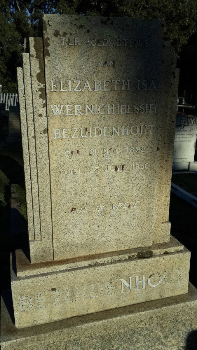 BEZUIDENHOUT Elizabeth Isa Wernich 1892-1936