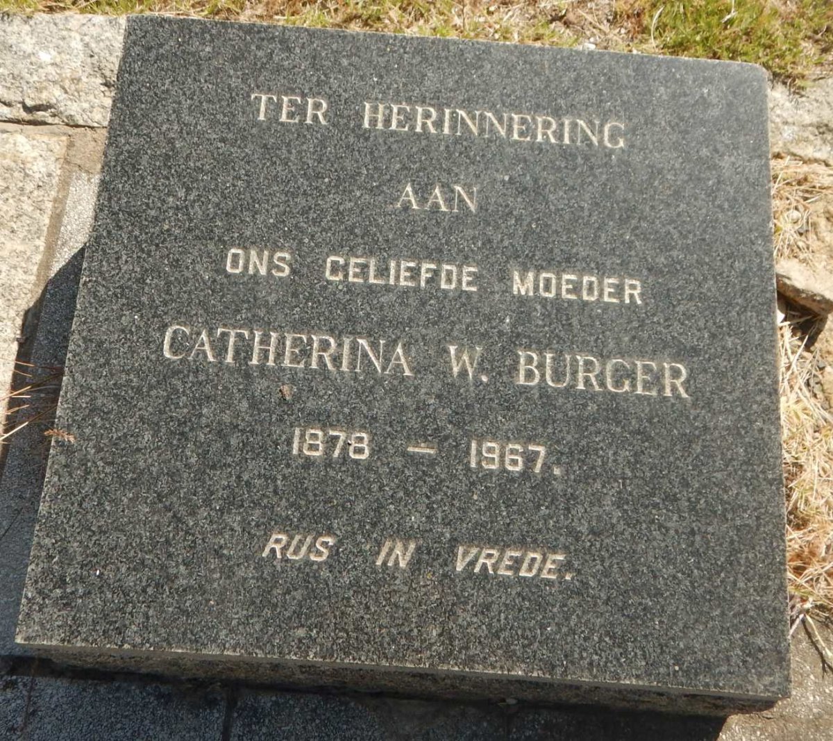 BURGER Catherina W. 1878-1967