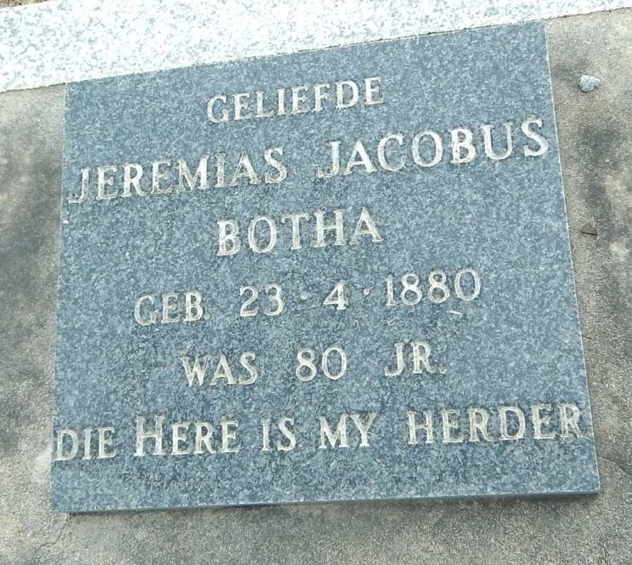 BOTHA Jeremias Jacobus 1880-