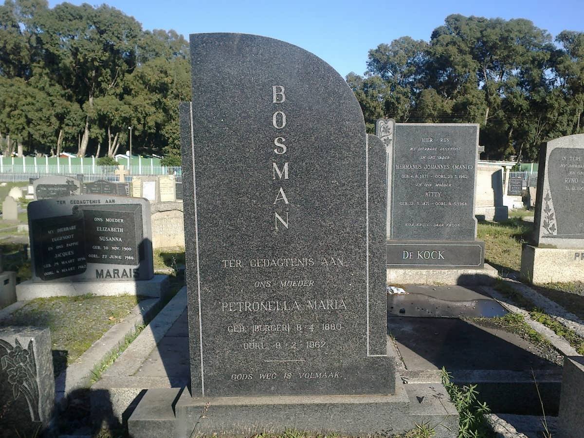 BOSMAN Petronella Maria nee BURGER 1880-1962